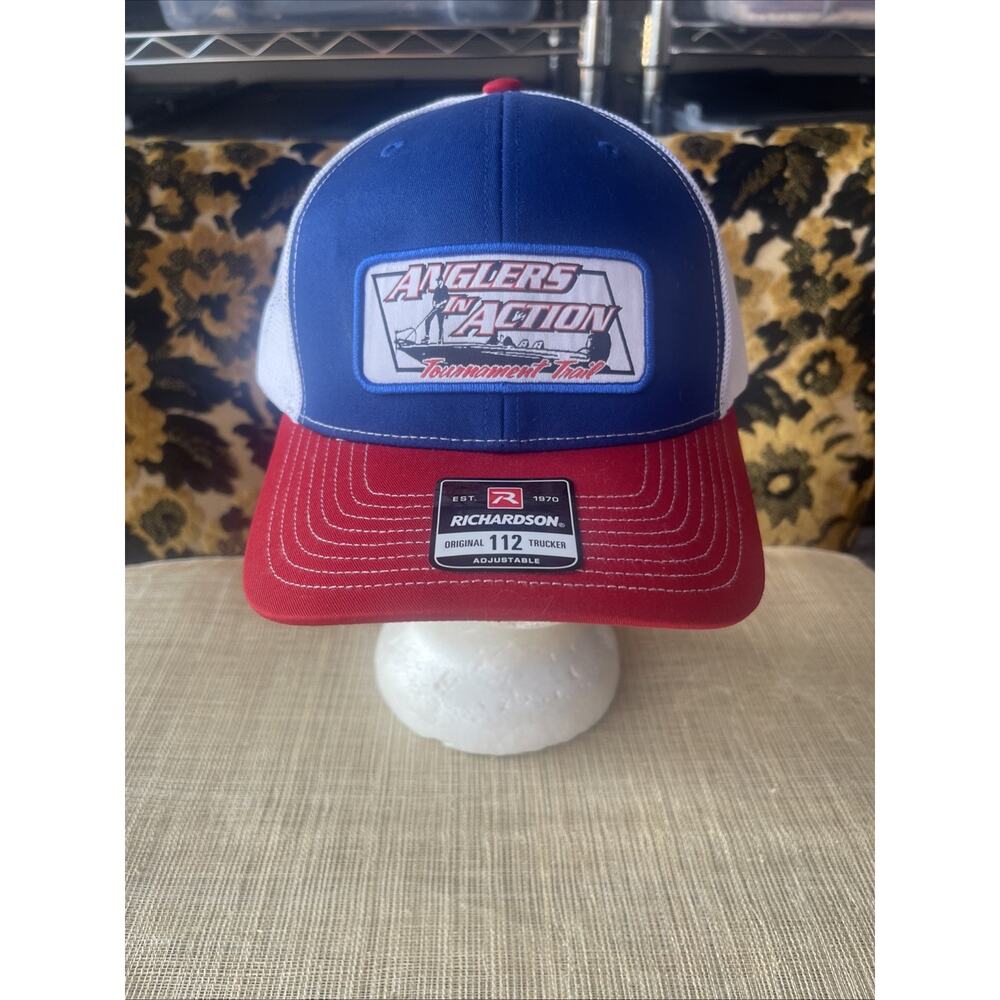 Anglers In Action Tournament Trail Trucker Hat New Snap Back Fishing
